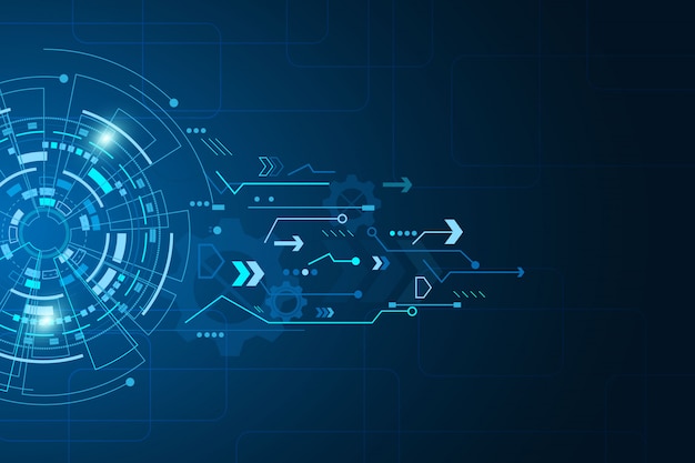 Interfaccia utente futuristica di fantascienza, hud, priorità bassa astratta di tecnologia