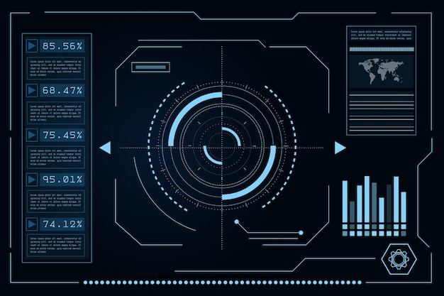 Sci fi futuristic user interface, hud, technology abstract background