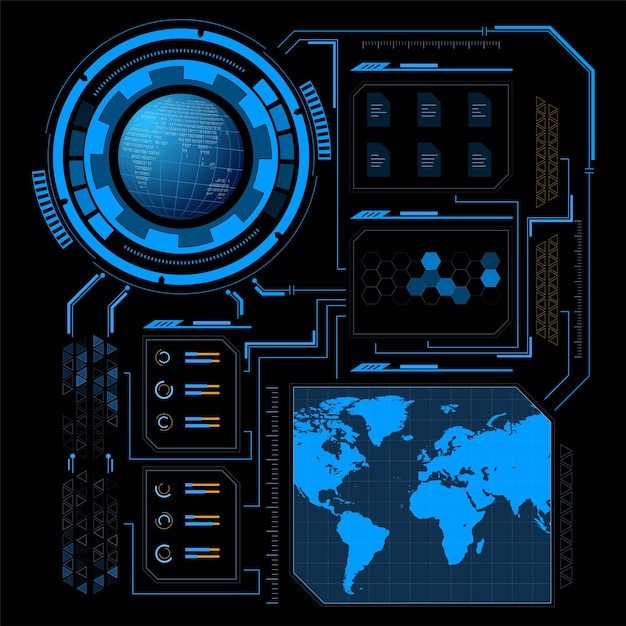 Sci fi futuristic user interface Vector illustration