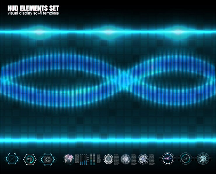 Vector sci-fi helmet hud. future technology display design.
