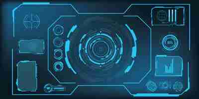 Vector sci fi hud modern futuristic user interface square frames blocks set high tech screen digital holog