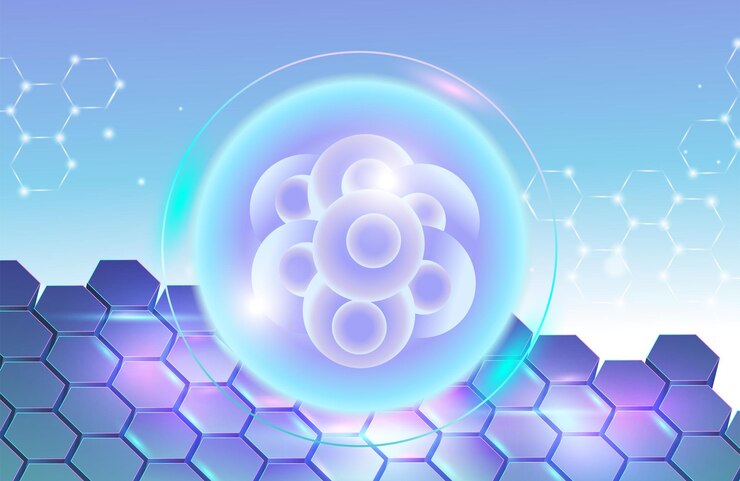 Vector science abstract background with stem cells and gene