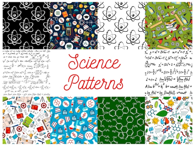 Science backgrounds with patterns seamless wallpaper mathematics physics chemistry