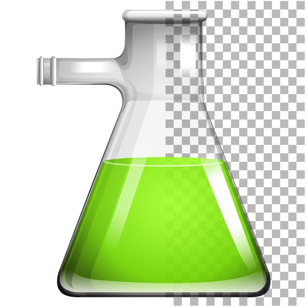 Vettore science education element becher liquido verde