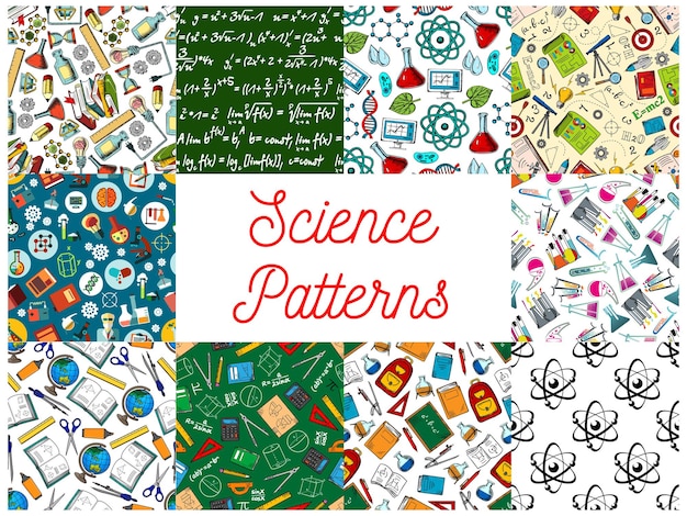 Set di modelli senza cuciture di scienza e istruzione