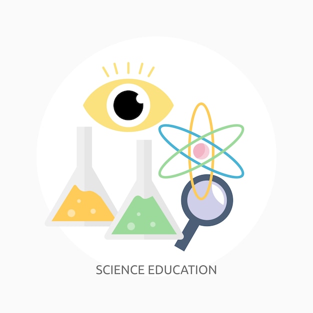 Vector science eduction conceptual banner