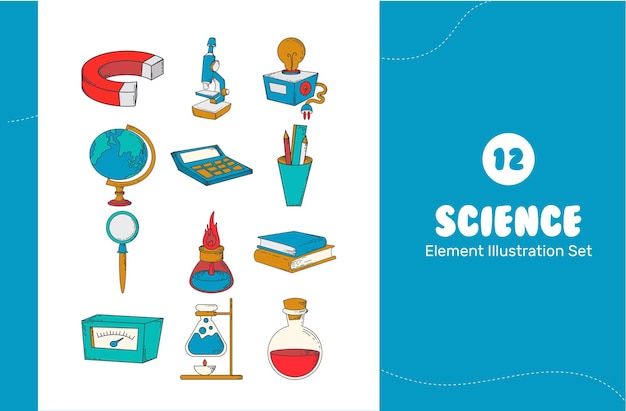 Vettore set di elementi scientifici