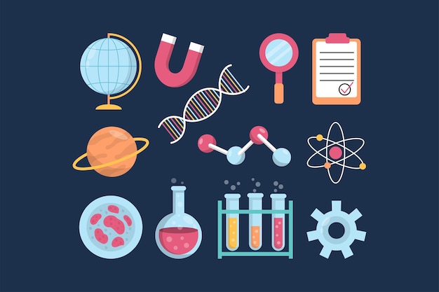 Science Equipment Design Element Set