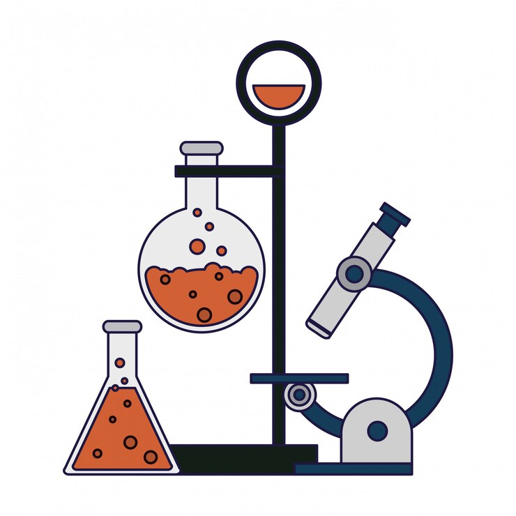 Vector science experiments and investigation blue lines