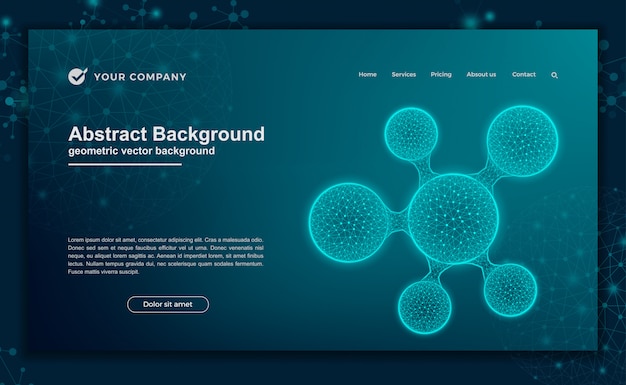 Science, futuristic background for website design or landing page