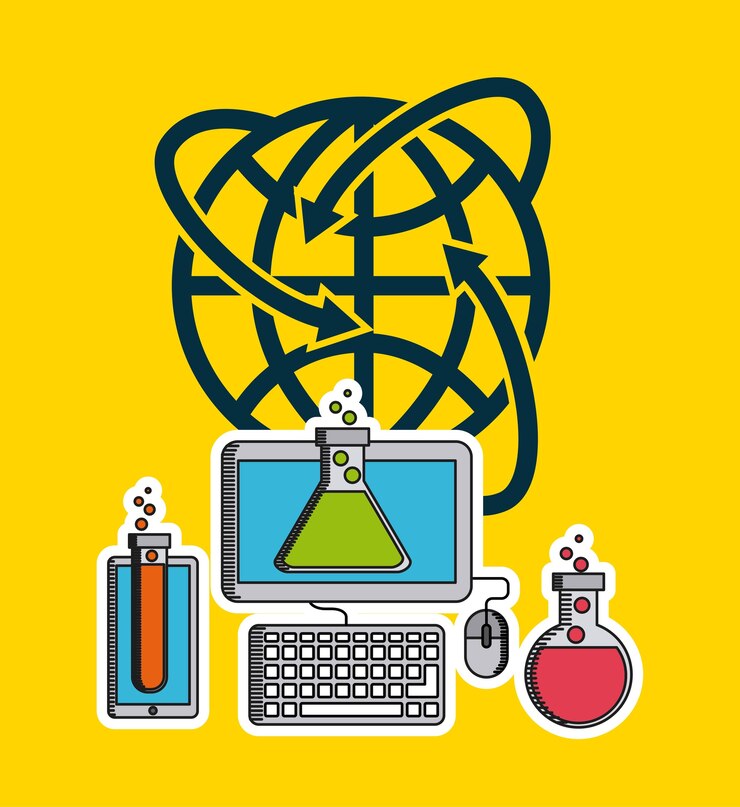 वेक्टर science lab design