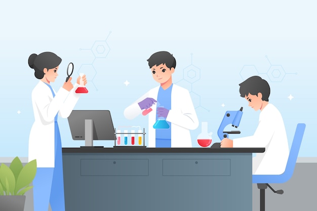 science lab illustration in flat design