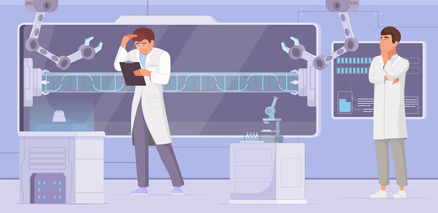 Vector science lab illustration in flat design