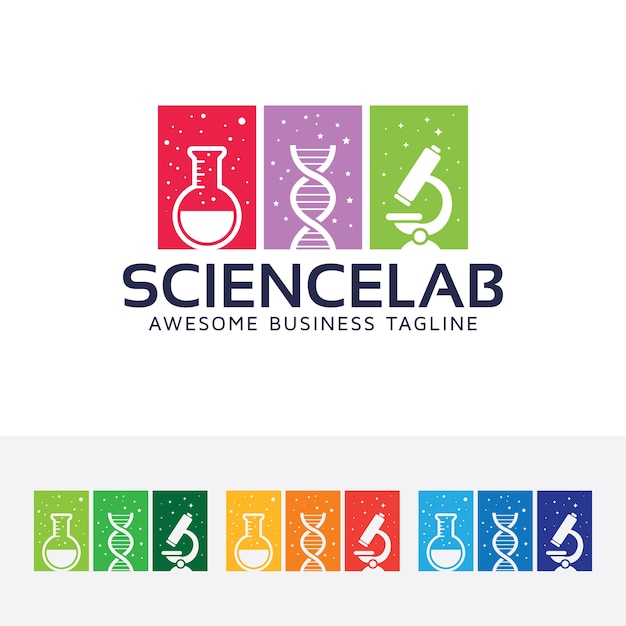 Modello di logo del vettore di laboratorio di scienza