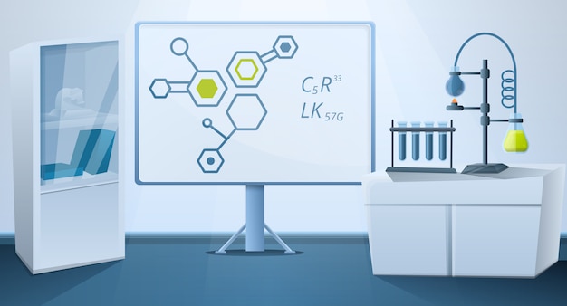 Science lab with equipment illustration