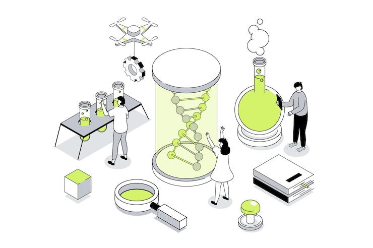 Vector science laboratory concept with people situations mega set in flat web design bundle scenes of scientific analysis research tests vector illustrations for social media banner marketing material
