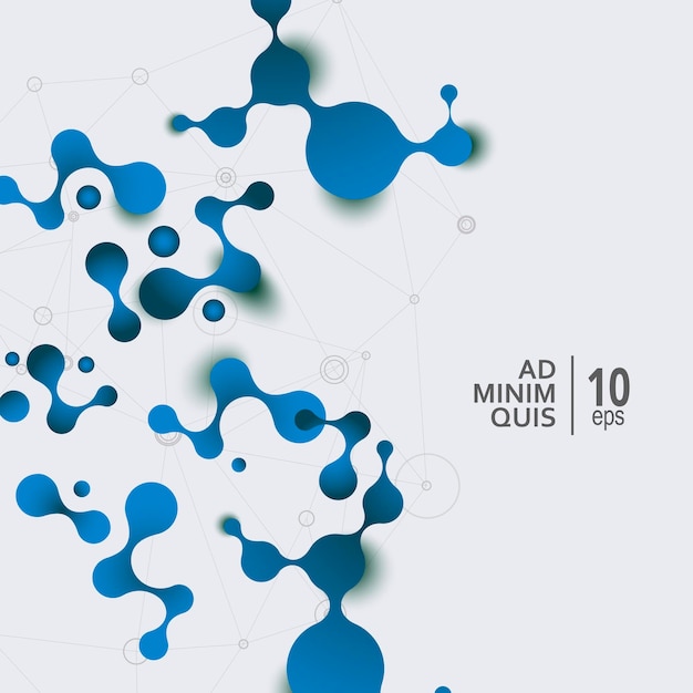 Vettore scienza e medicina sfondo astratto con molecole e atomi di connessione illustrazione vettoriale