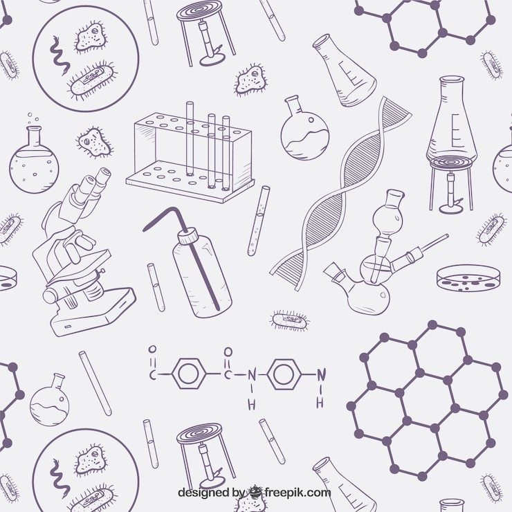 Vector science objects pattern