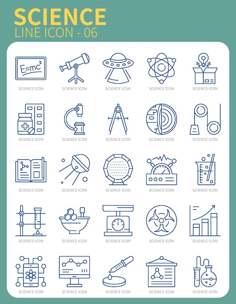 Science physics experiment line icon