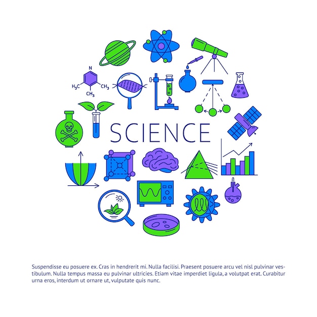 ベクトル 科学ラウンド バナー テンプレート
