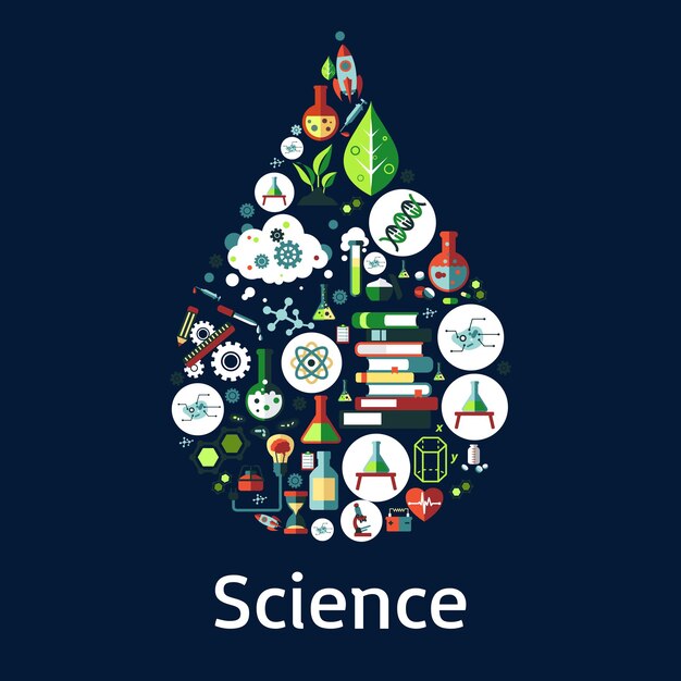 Vettore simboli scientifici a forma di goccia