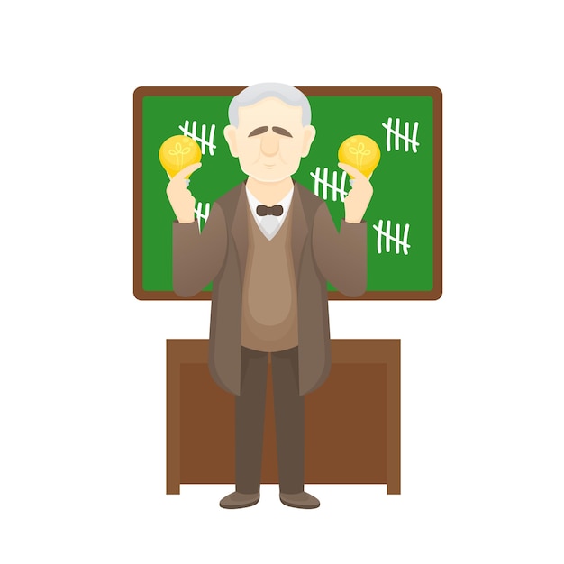 Vector science teacher character design template