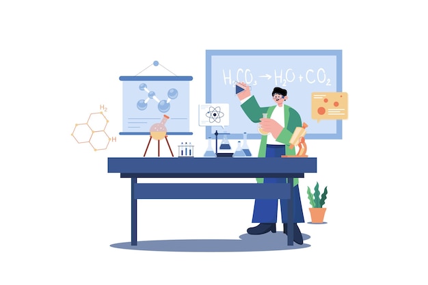 Science Teacher Illustration concept