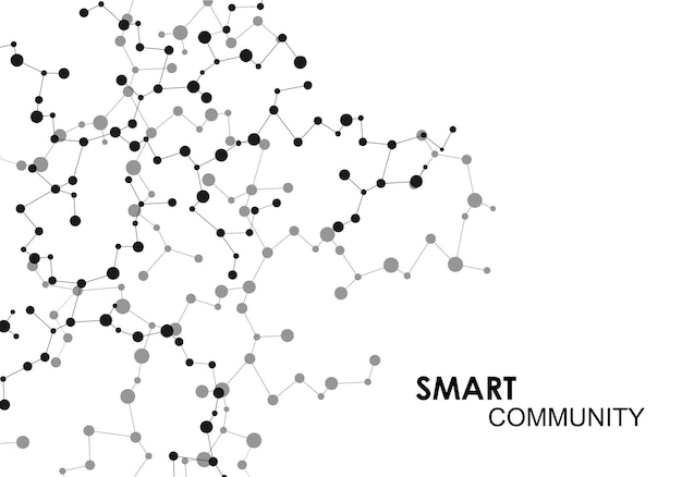 science and technology background with abstract connecting dots and lines