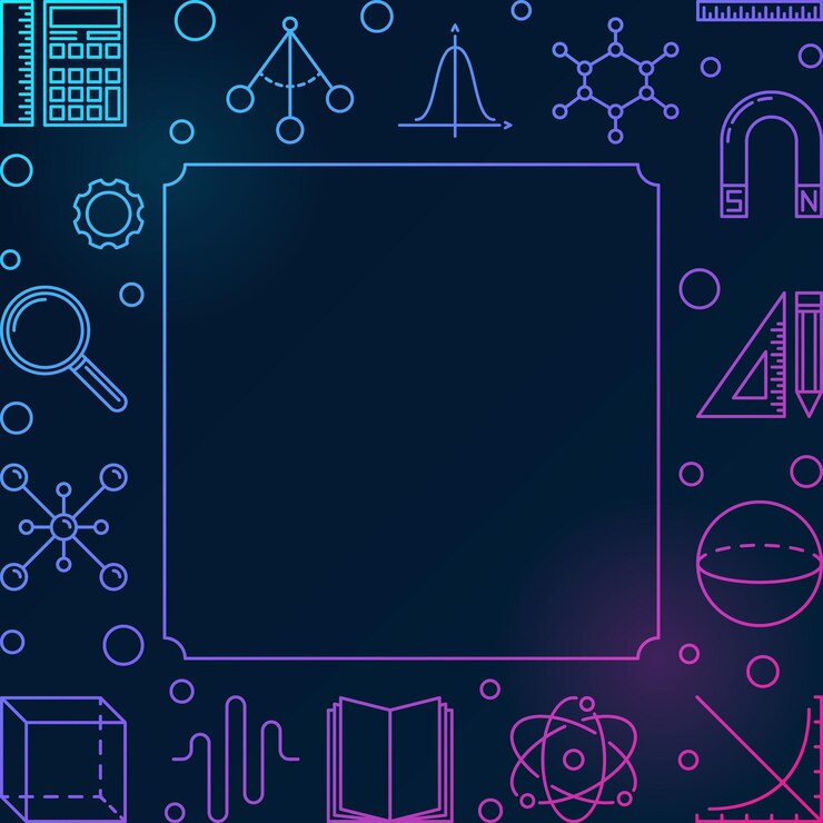 Vector science technology engineering and math linear colored frame
