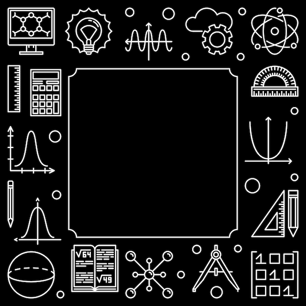 Science technology engineering and math square vector frame