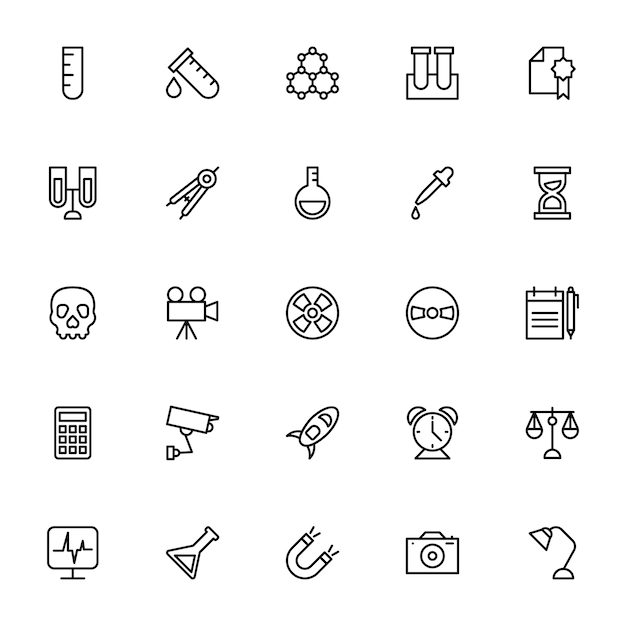 science and Technology Line Icons
