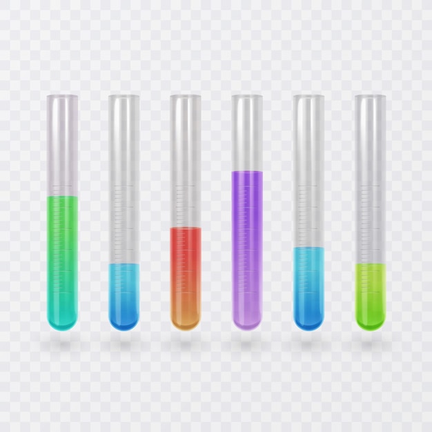 Vector science test tube icon set