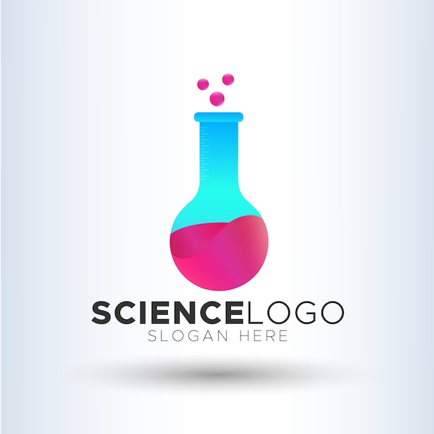 Modello di logo moderno di scienza provetta