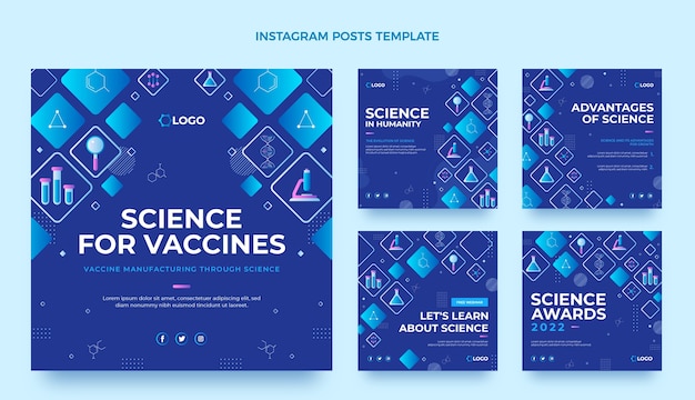 Vettore la scienza per i vaccini post instagram