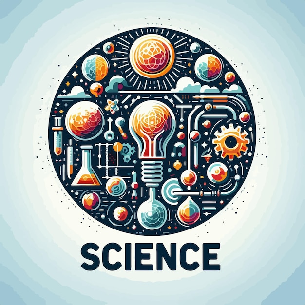 Vector science word concept vector illustration with biological element