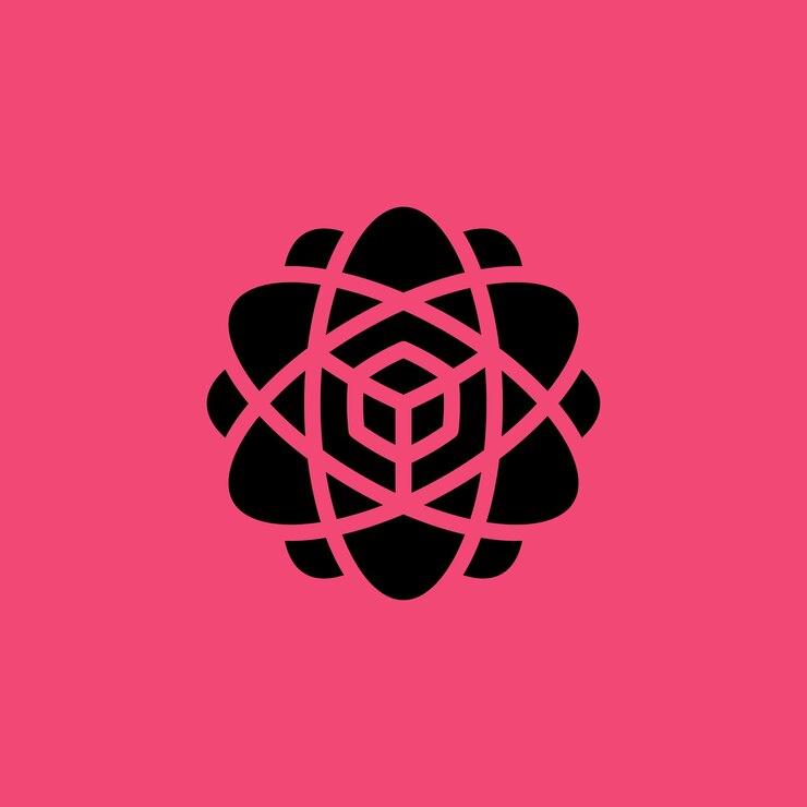 Vector scientific hexagon atomic cube technology innovation logo