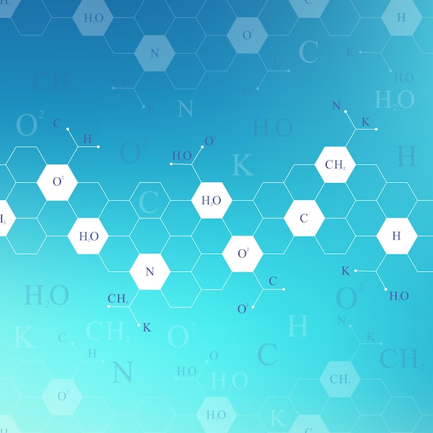 ベクトル 概念科学およびテクノとしての科学的六角形化学パターン構造分子dna研究