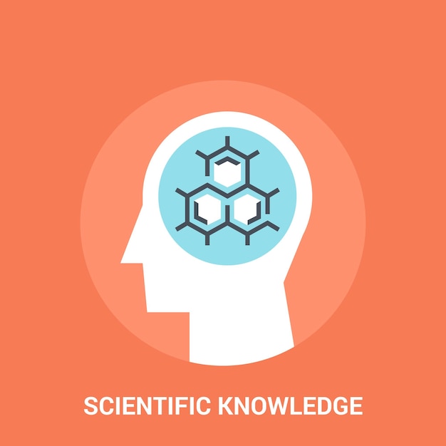 Scientific knowledge icon concept