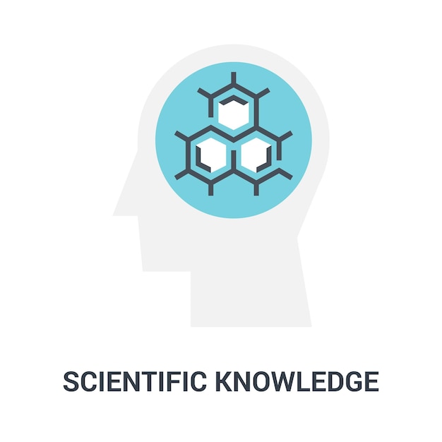 Scientific knowledge icon concept