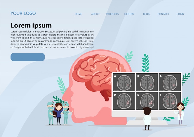Vector scientific medical illustration of human brain stroke illustration