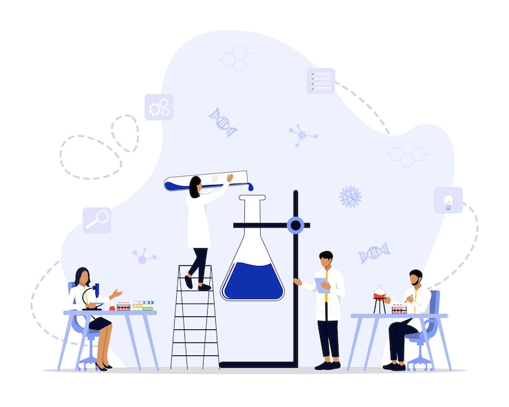 Vector scientific research concept illustration