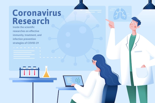 Premium Vector | Scientific research for covid-19