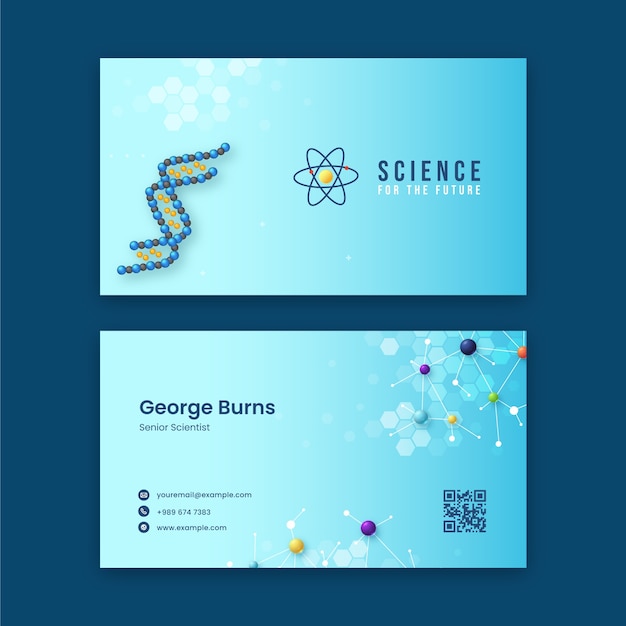 Scientific research horizontal business card