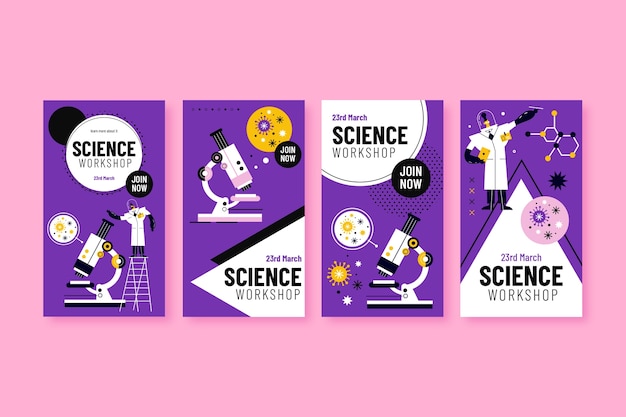 Scientific research instagram stories template