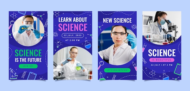 scientific research instagram stories template