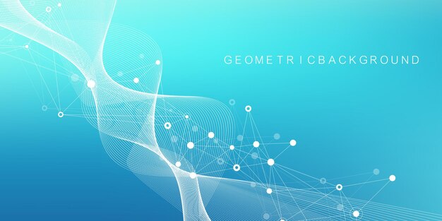 Научная векторная иллюстрация генная инженерия и концепция манипулирования генами Спираль ДНК Молекула нити ДНК или атомные нейроны Абстрактная структура для науки или медицины Волновой поток