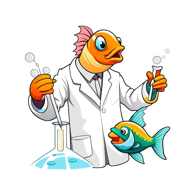 Vector scientist animal character