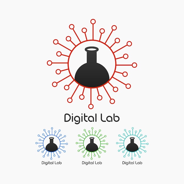 Scienziato, biologo, logo, idea, modello vettoriale digitale di laboratorio