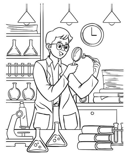 scientist coloring page