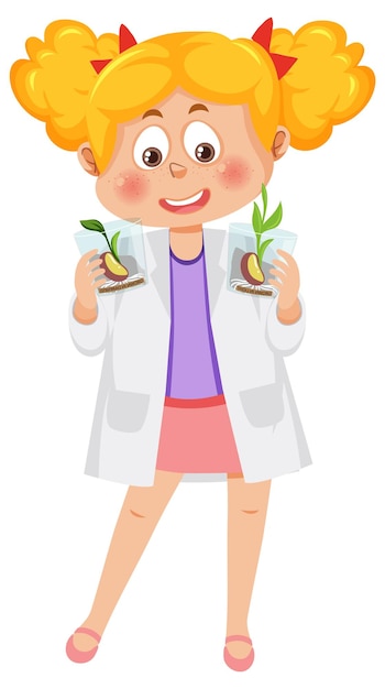 Scientist girl cartoon character